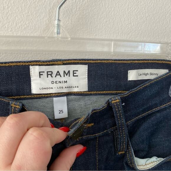 FRAME Le High Skinny Dark Rinse Woman's Jeans - Picture 3 of 7